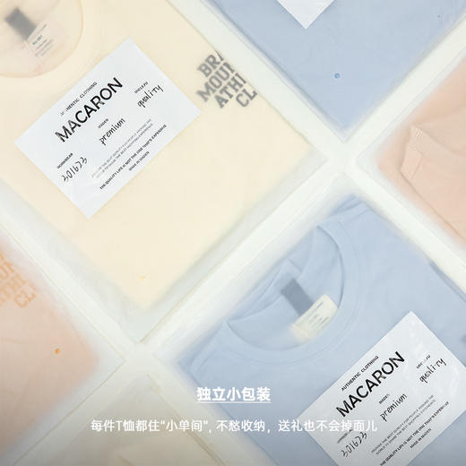 马登工装 美式休闲马卡龙色短袖t恤植绒字母印花全棉圆领体恤男夏 商品图1