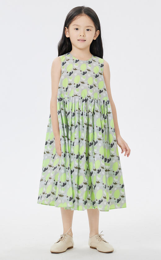 jnby  23年夏款  全棉府绸原创图案无袖连衣裙  1N5G12350 商品图3