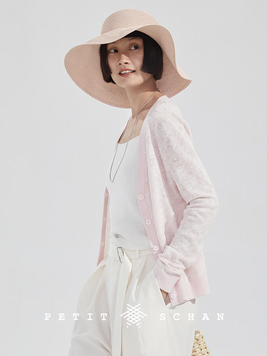 PETIT SCHAN小闪 CLO#259 无影 Shadowless 亚麻桑蚕丝双层提花针织开衫/空调衫 商品图6