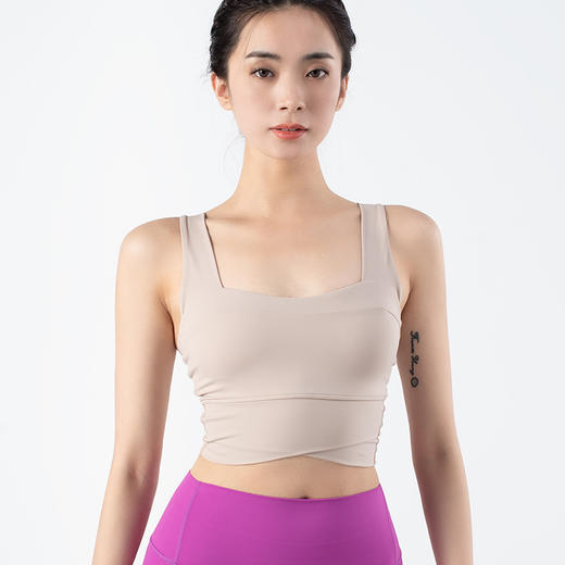 跃牌【化蝶双飞】系列裸感U领高强度防震美背瑜伽背心TM0122（可拆胸垫） 商品图2