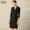 IWY/夏季新款高端黑色五分袖连衣裙女设计感西装裙气质双排扣231020Q1 商品缩略图0