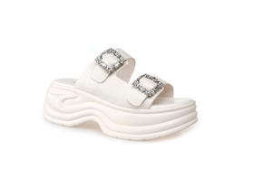 豪麟名鞋奥莱迪嘉女装羊皮革时尚凉拖DJMEO31WL209白色  原价1660元