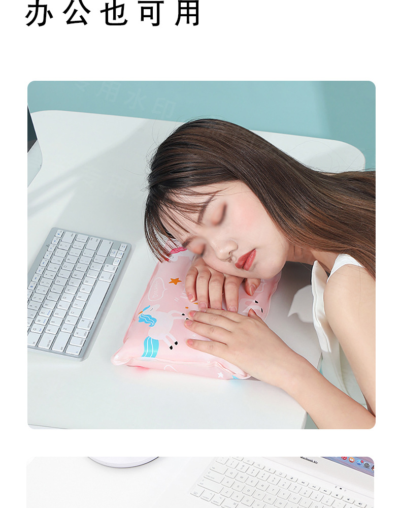厂家批发夏季卡通冰枕免注水海绵办公室午睡凉枕学生降