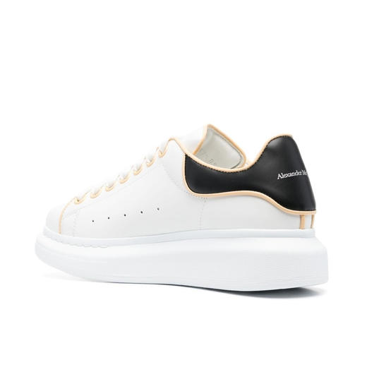 ALEXANDER MCQUEEN 亚历山大.麦昆 女士小牛皮系带黑色尾大廓形休闲运动鞋 白色 733003 WHJE5 8808 商品图1