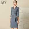 IWY/夏季高端蓝灰色职业连衣裙女气质美容师工作服透气经理职业装231042Q1 商品缩略图0