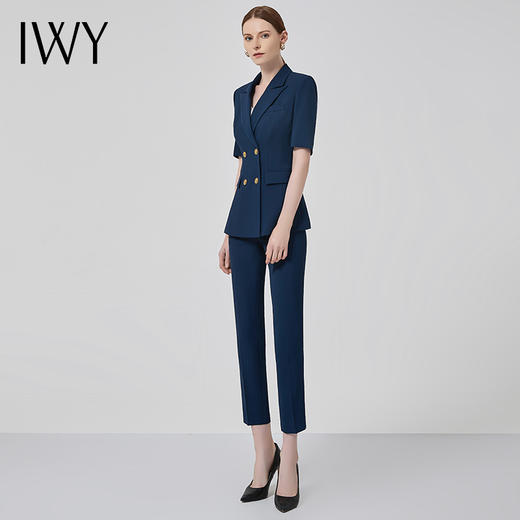 IWY/夏季高端藏青色西装套装女售楼部案场职业装气质上班西服面试CP13208 商品图2