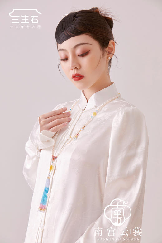 天然珍珠蜜蜡国风流苏长链 商品图4