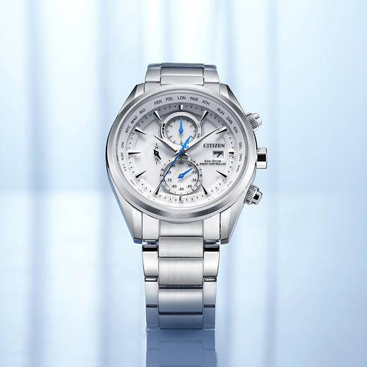 西铁城/CITIZEN光动能多局电波商务小蓝针钢带手表男AT8260-85A 商品图5