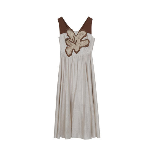 谜底时尚绣花吊带连衣裙2023夏新款修身收腰长裙无袖女232ML0562 商品图4