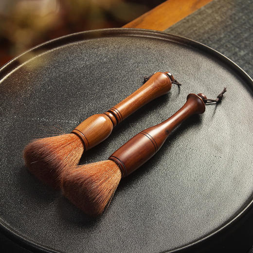 【茶道配件】茶刷养壶笔功夫茶具笔刷茶扫黑檀花梨木茶盘刷茶道零配件 商品图4