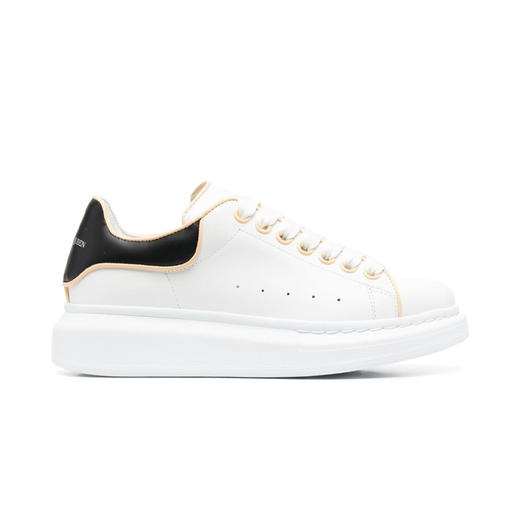 ALEXANDER MCQUEEN 亚历山大.麦昆 女士小牛皮系带黑色尾大廓形休闲运动鞋 白色 733003 WHJE5 8808 商品图0