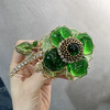 订购6个月到｜Gripoix Paris-Pop Glamour Statement-绿色 花朵 琉璃 胸针［法国设计师］ 商品缩略图4