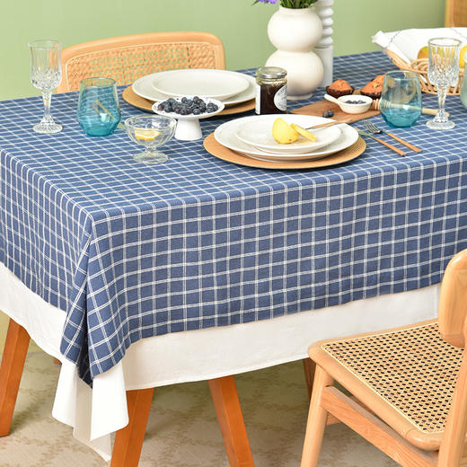 北欧莫兰迪格纹系列双层桌布 商品图1