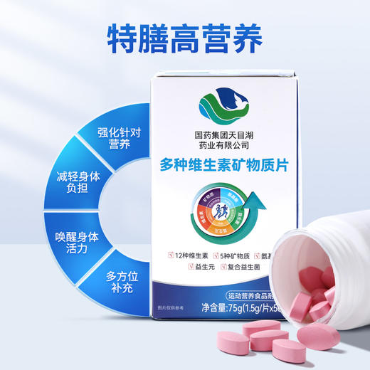 国药DZWS多种维生素矿物质片75g（1.5g*50片）8瓶 商品图3