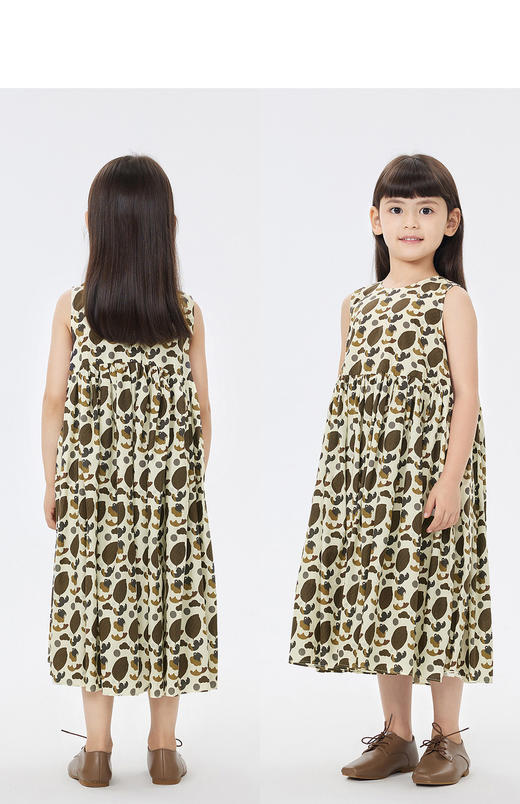 jnby  23年夏款  全棉府绸原创图案无袖连衣裙  1N5G12350 商品图7