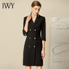 IWY/夏季新款高端黑色五分袖连衣裙女设计感西装裙气质双排扣231020Q1 商品缩略图3