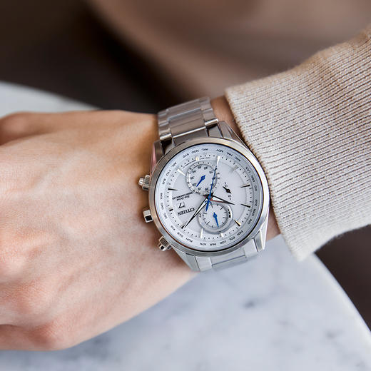 西铁城/CITIZEN光动能多局电波商务小蓝针钢带手表男AT8260-85A 商品图8