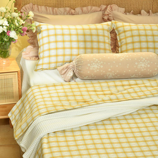 森系格纹系列夏凉被纯棉可机洗田园风格凉被 商品图2