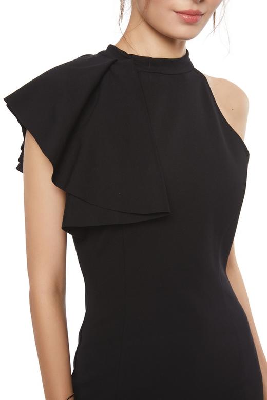 NECESSARY OBJECTS 不对称荷叶边露肩连衣裙 6435 商品图2