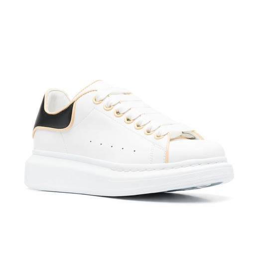 ALEXANDER MCQUEEN 亚历山大.麦昆 女士小牛皮系带黑色尾大廓形休闲运动鞋 白色 733003 WHJE5 8808 商品图3