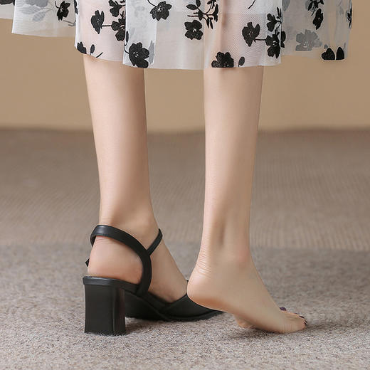 ZHR时装凉鞋女2023新款夏季气质高跟凉鞋女韩版小众ins潮粗跟凉鞋 商品图4