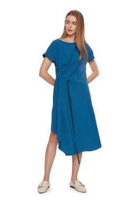 NOIR 蓝色抽褶宽身长裙 5620