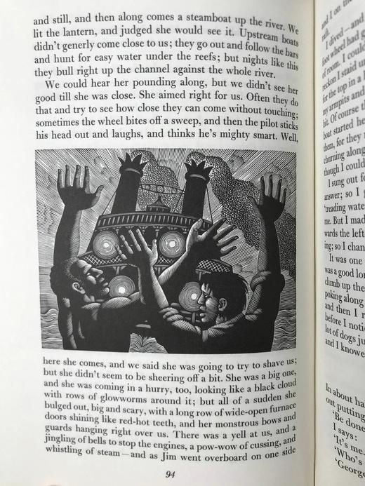 马克·吐温《哈克贝利·芬恩历险记》（1998） 15幅木版画插图 精装18开带书匣 商品图8