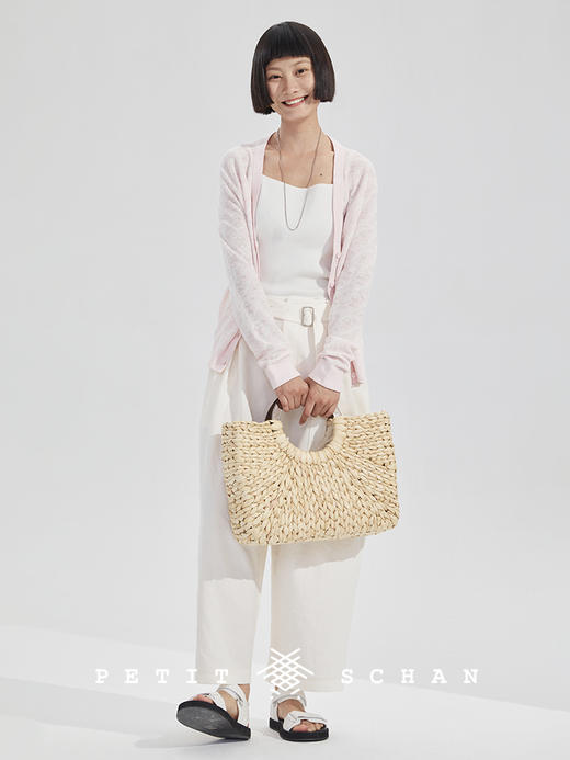 PETIT SCHAN小闪 CLO#259 无影 Shadowless 亚麻桑蚕丝双层提花针织开衫/空调衫 商品图4