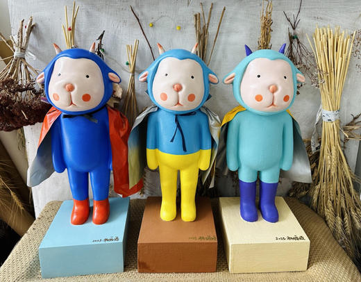 酷酷羊雕塑-手绘系列 商品图0