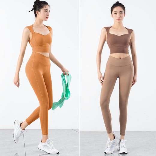 跃牌【化蝶双飞】系列交叉收腹高腰提臀紧身瑜伽裤TM0113 商品图8