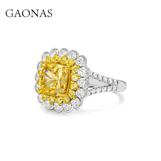 高纳仕V系列 轻奢太阳花黄色戒指 YJ041633 商品图2