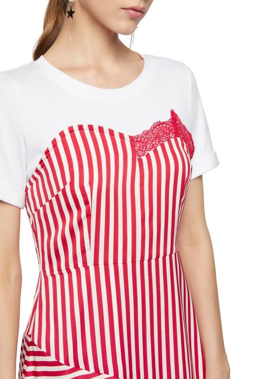 DOTACOKO 红白条纹拼接连衣裙 6768 商品图2