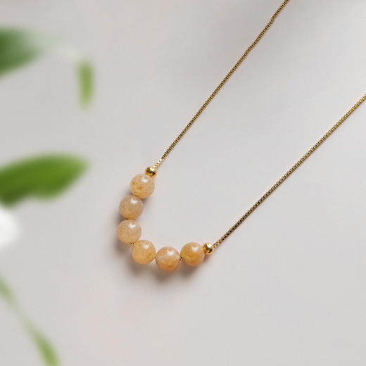 清雅渐变色和田玉首饰 项链  耳环 套装 商品图5