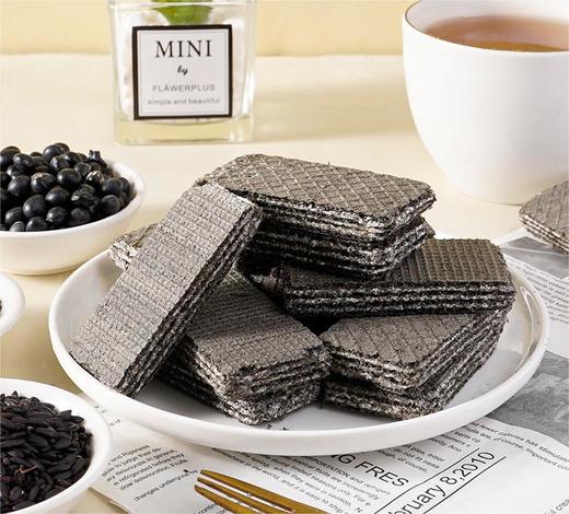 【食补养黑！五黑威化饼干120包】甄选黑桑葚、黑芝麻、黑豆、黑枸杞、五谷杂粮，满口谷物香！粗粮饼干代餐饱腹零食健康特价清仓好吃 商品图5