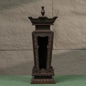 清 紫檀木雕云纹毗卢顶摆件