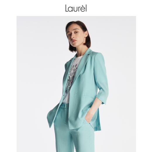 【麻感三醋酸】Laurel23春夏薄荷绿麻感西服外套LWL342T04800 商品图0