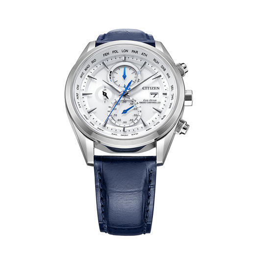 西铁城/CITIZEN光动能多局电波商务小蓝针皮带手表男AT8260-18A 商品图2