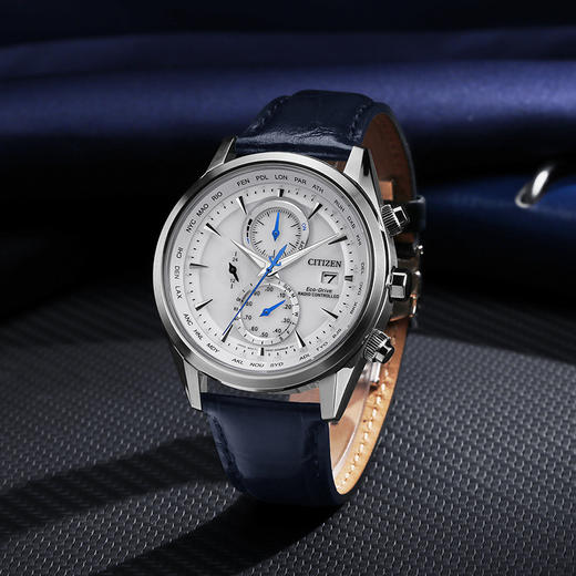 西铁城/CITIZEN光动能多局电波商务小蓝针皮带手表男AT8260-18A 商品图8
