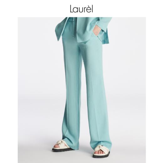 【麻感三醋酸】Laurel23春夏气质修身显腿微喇裤LWL342K04200 商品图0