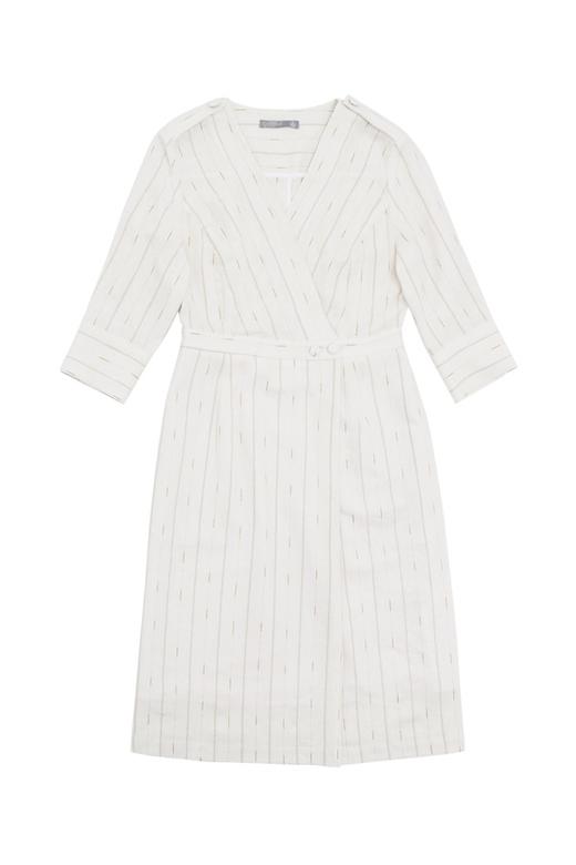 OCTAVIA V领条纹中袖连衣裙 6454 商品图4