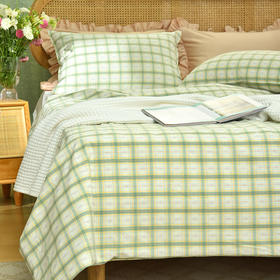 森系格纹系列夏凉被纯棉可机洗田园风格凉被