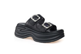 豪麟名鞋奥莱迪嘉女装羊皮革时尚凉拖DJMEO31WL209黑色  原价1660元