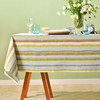 珊瑚条纹系列桌布纯棉方形台布 商品缩略图0