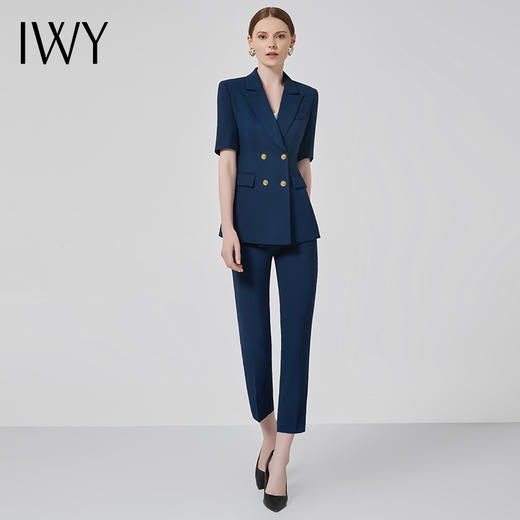 IWY/夏季高端藏青色西装套装女售楼部案场职业装气质上班西服面试CP13208 商品图1