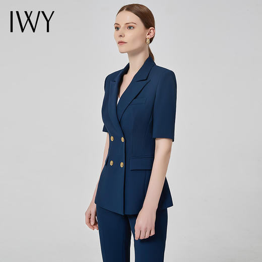 IWY/夏季高端藏青色西装套装女售楼部案场职业装气质上班西服面试CP13208 商品图4
