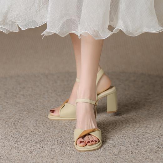 ZHR时装凉鞋女2023新款夏季气质高跟凉鞋女韩版小众ins潮粗跟凉鞋 商品图6