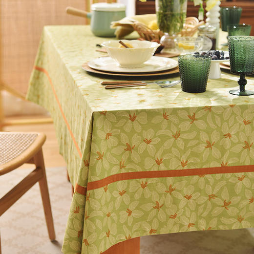 绿茵之花系列桌布纯棉方形桌布 商品图1