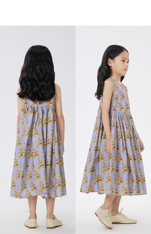 jnby  23年夏款  全棉府绸原创图案无袖连衣裙  1N5G12350 商品图9