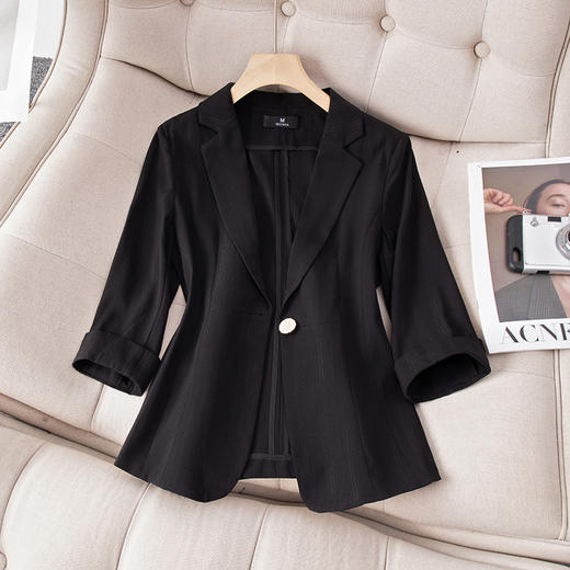 时尚休闲，七分袖西装外套女小个子新款春夏气质短款小西服上衣QL-6316 商品图1