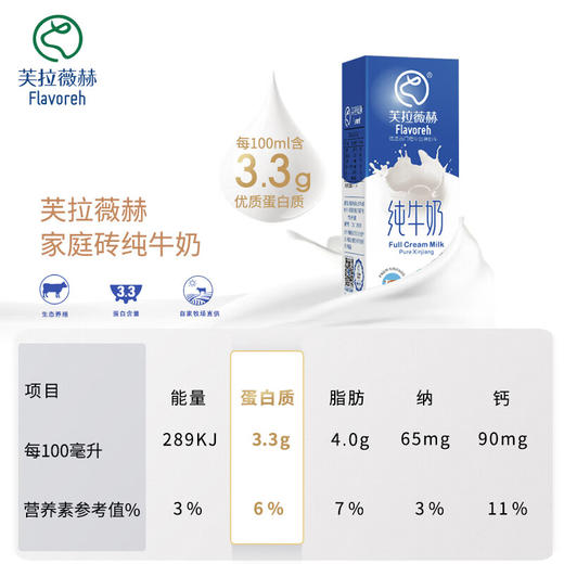 芙拉薇赫纯牛奶利乐砖200ml*16盒/箱 商品图1